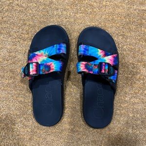 Tie dye Chaco Slides